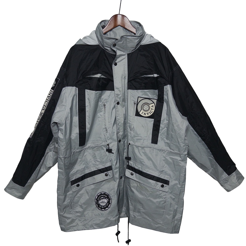 Invicta Extreme Gear Vintage Sailing Rain Jacket | Hooded Parka | Men's XXL Grey